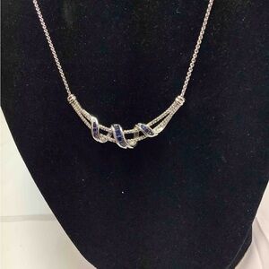 Elegant Silver and Blue Necklace